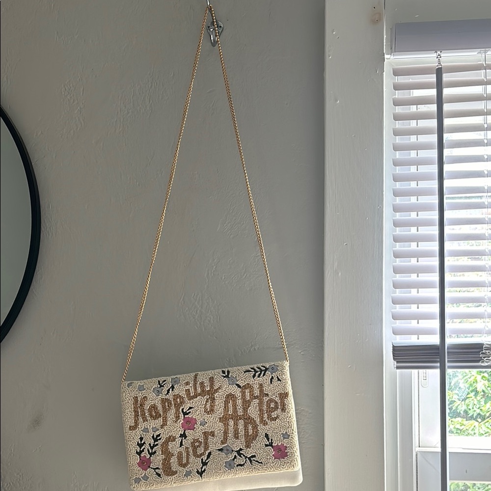 Francesca's Collections Cream Floral Clutch
